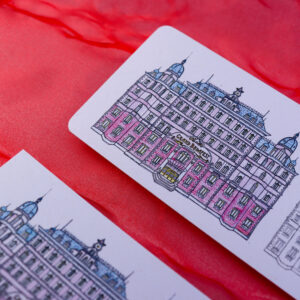 Grand Budapest Hotel Bookmarks on red background